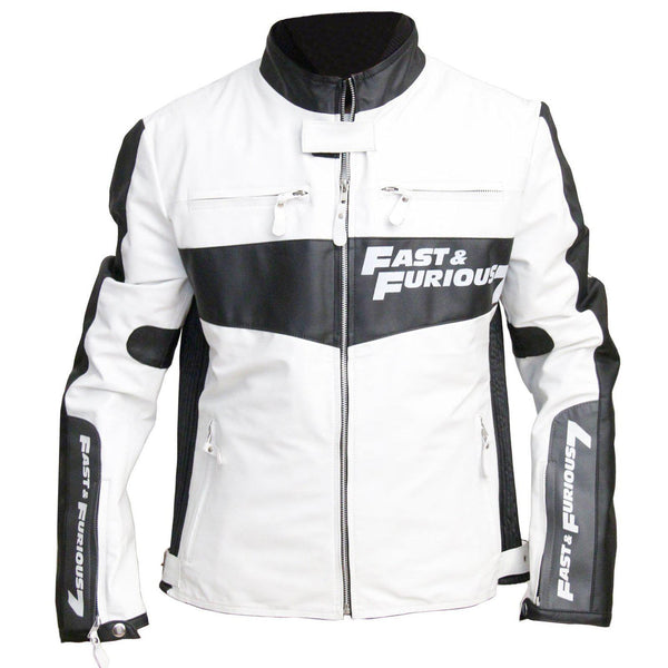 Men's Vin Diesel Fast and Furious 7 Biker Genuine Leather Jacket