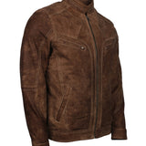 Vintage Brown Nubuck Leather Jacket