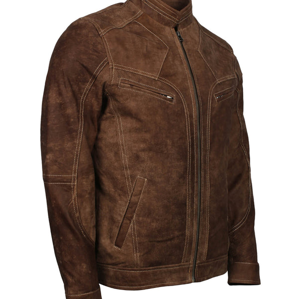 Vintage Brown Nubuck Leather Jacket