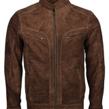 Vintage Brown Nubuck Leather Jacket