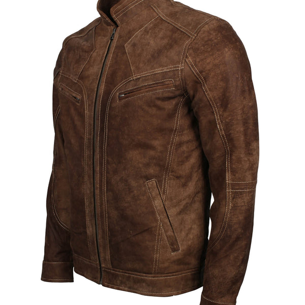 Vintage Brown Nubuck Leather Jacket