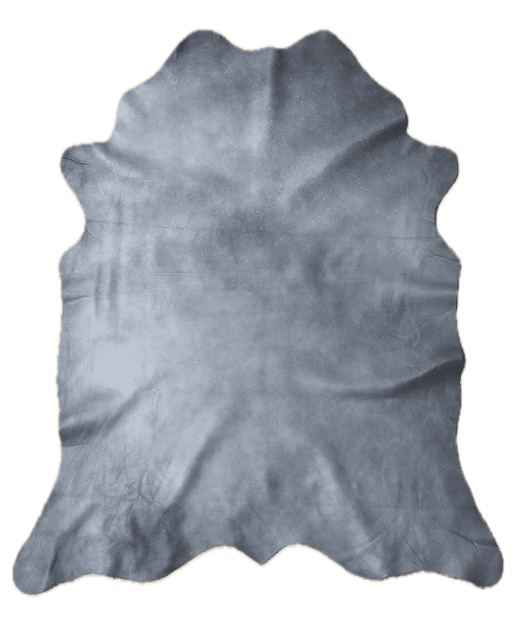 Blue Distressed Crazy Horse Sheepskin Leather Hide, showing slate blue tone laid flat