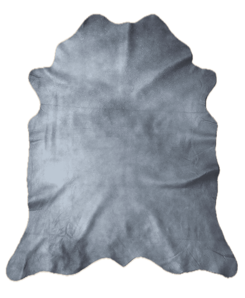 Blue Distressed Crazy Horse Sheepskin Leather Hide, showing slate blue tone laid flat
