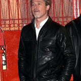 Brad Pitt Wolves Black Leather Jacket