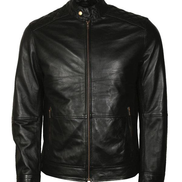 American Flag Skull Biker Leather Jacket in Real Leather
