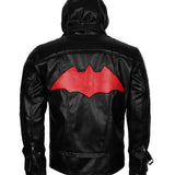 Men's Black Knight Arkham Hooded Leather Jacket