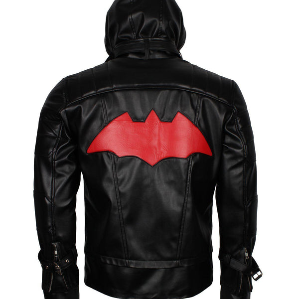 Men's Black Knight Arkham Hooded Leather Jacket