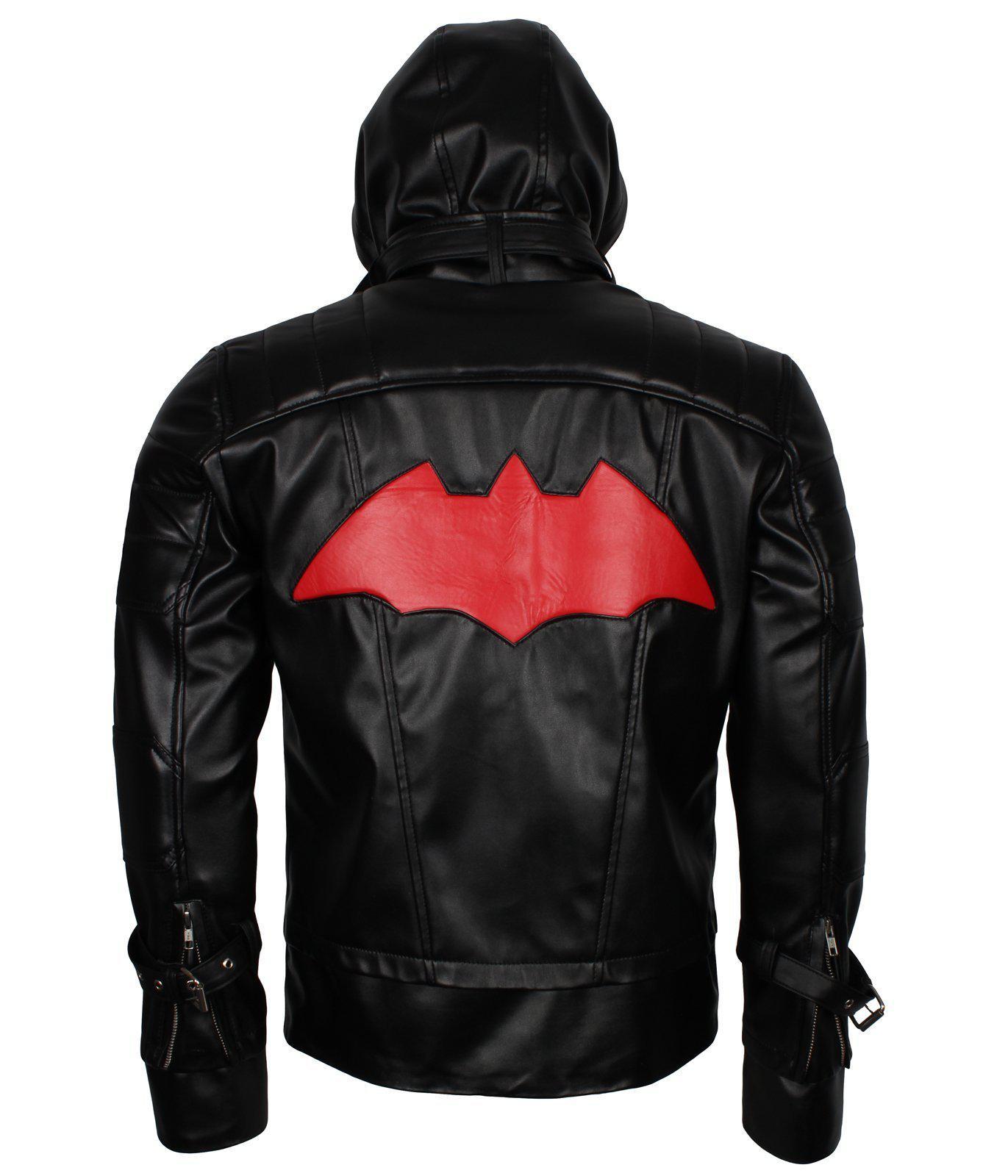 Men's Black Knight Arkham Hooded Leather Jacket
