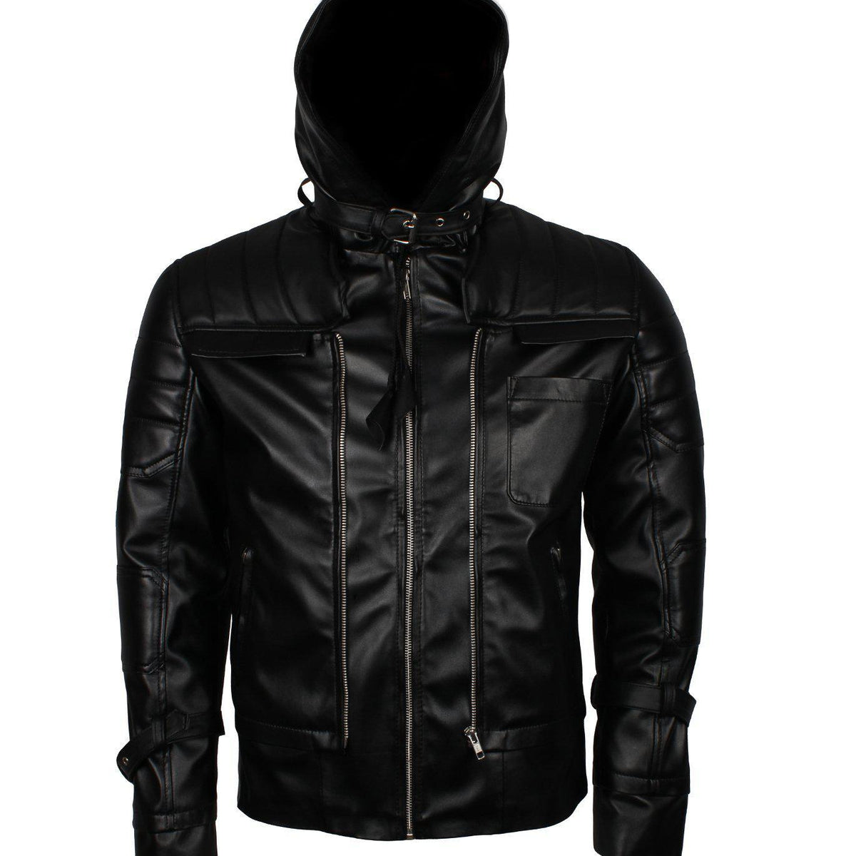 Men's Black Knight Arkham Hooded Leather Jacket