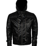 Men's Black Knight Arkham Hooded Leather Jacket