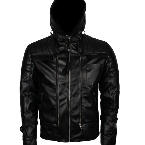 Men's Black Knight Arkham Hooded Leather Jacket