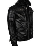 Men's Black Knight Arkham Hooded Leather Jacket