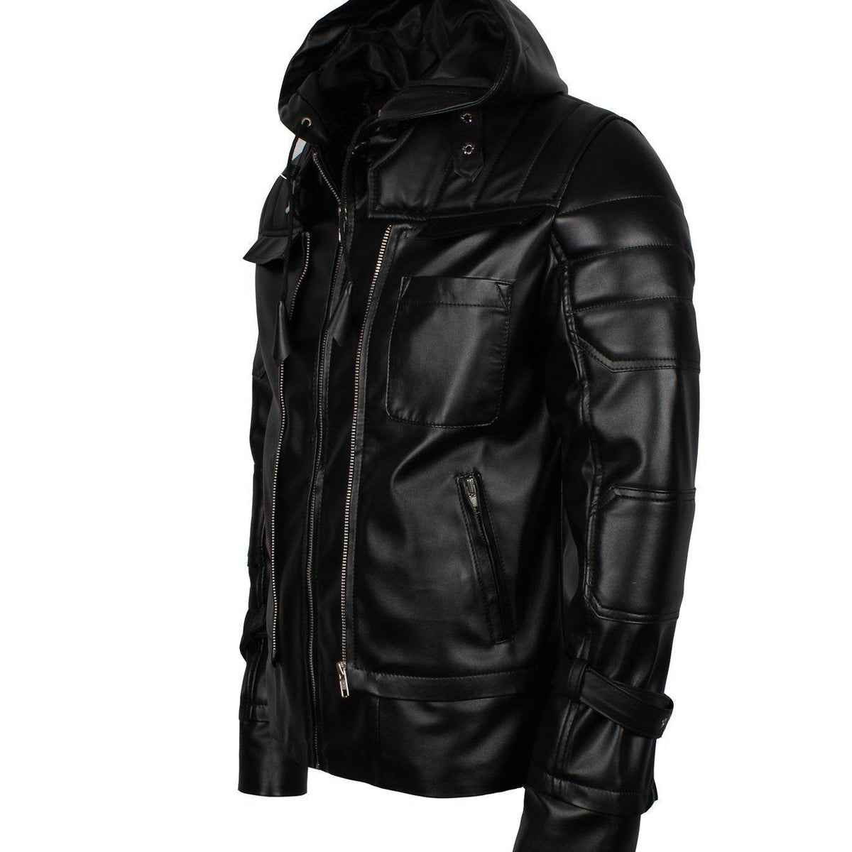 Men's Black Knight Arkham Hooded Leather Jacket