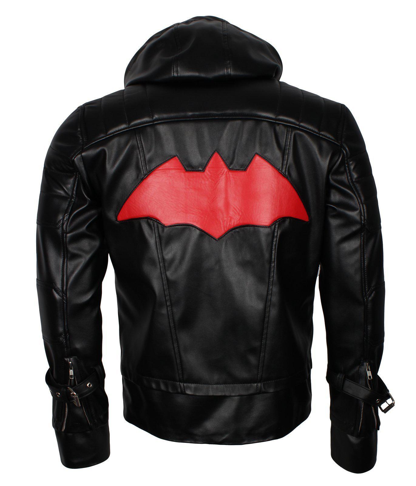 Men's Black Knight Arkham Hooded Leather Jacket