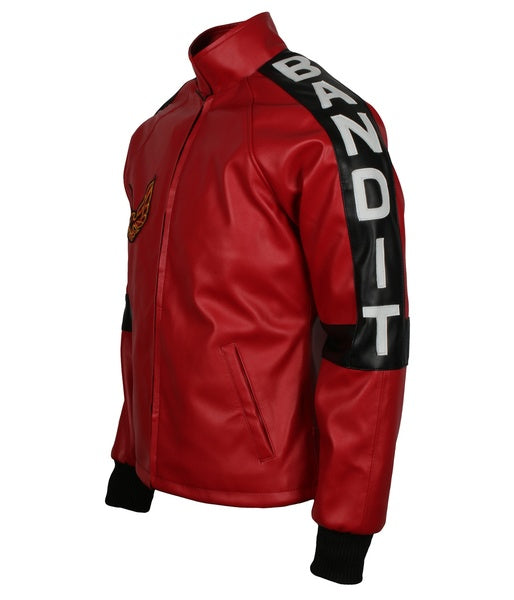 Men's Red Smokey The Bandit Out Genuine Leather Bomber Jacket