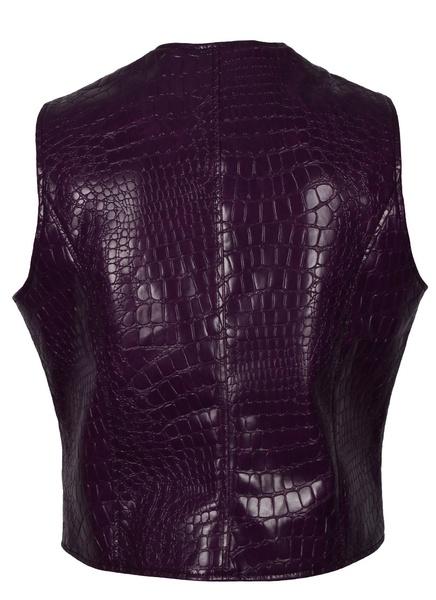 Men's Purple Joker Faux Leather Vest