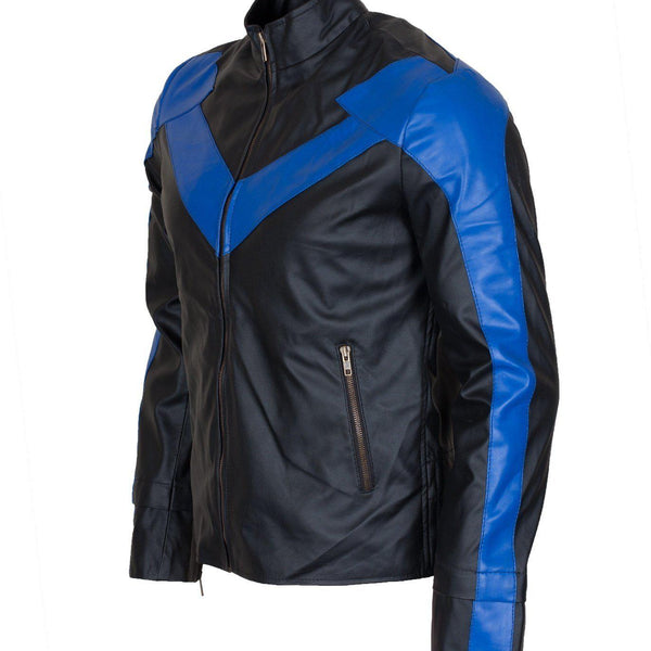 Men's Black Arkham Knight Nightwing Genuine Leather Jacket