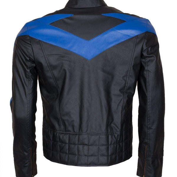 Men's Black Arkham Knight Nightwing Genuine Leather Jacket
