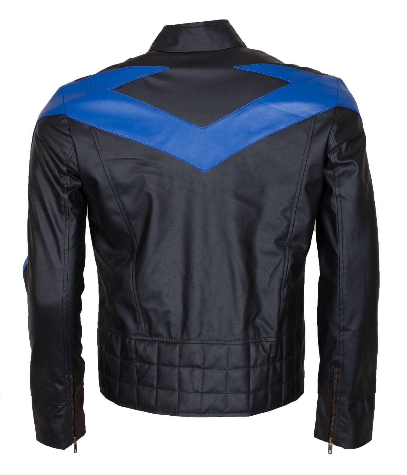 Men's Black Arkham Knight Nightwing Genuine Leather Jacket