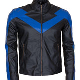 Men's Black Arkham Knight Nightwing Genuine Leather Jacket