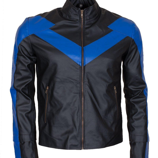 Men's Black Arkham Knight Nightwing Genuine Leather Jacket