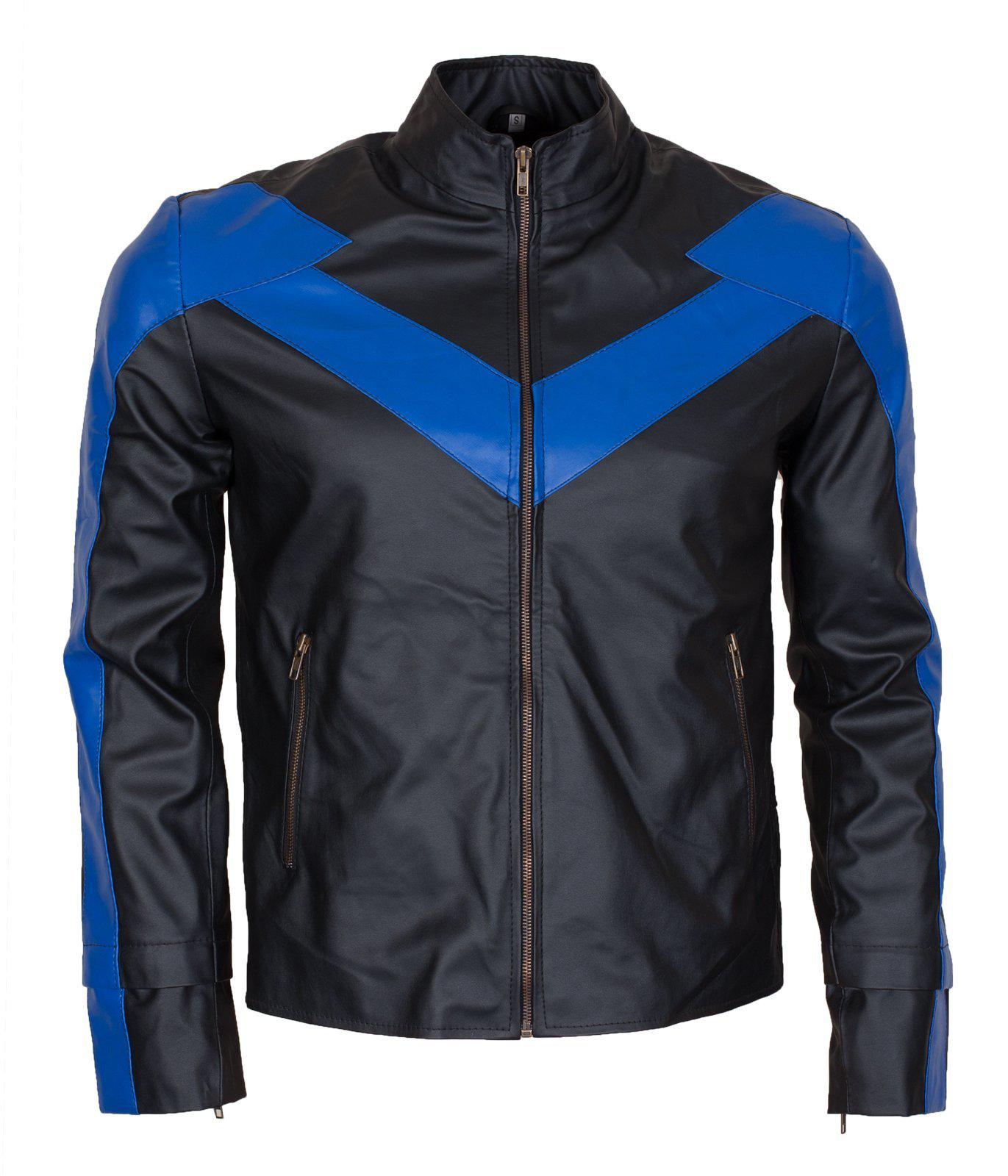 Men's Black Arkham Knight Nightwing Genuine Leather Jacket