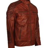 Men's Brown Killing Joke Real Leather Biker Jacket