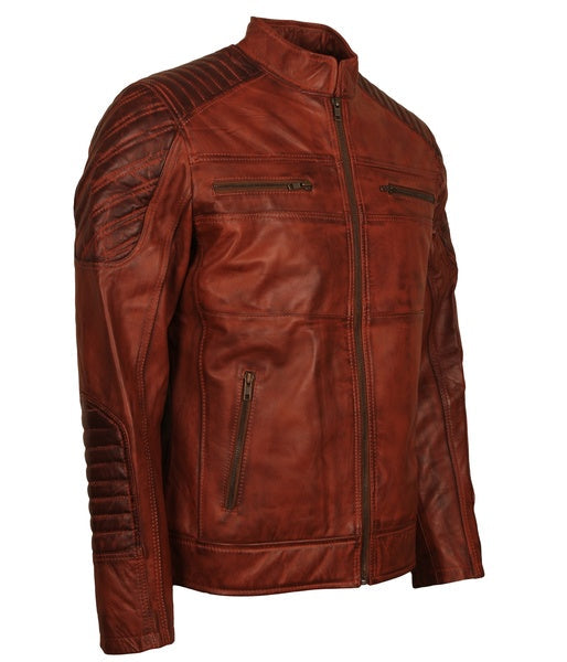 Men's Brown Killing Joke Real Leather Biker Jacket
