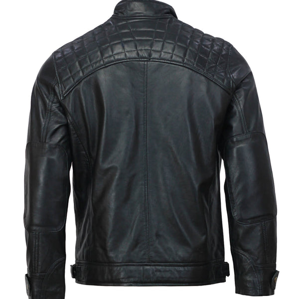 Men’s Black Moto Biker Leather Jacket