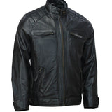 Men’s Black Moto Biker Leather Jacket