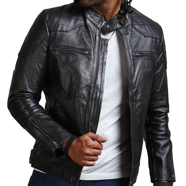 Men's Biker Black Leather Jacket