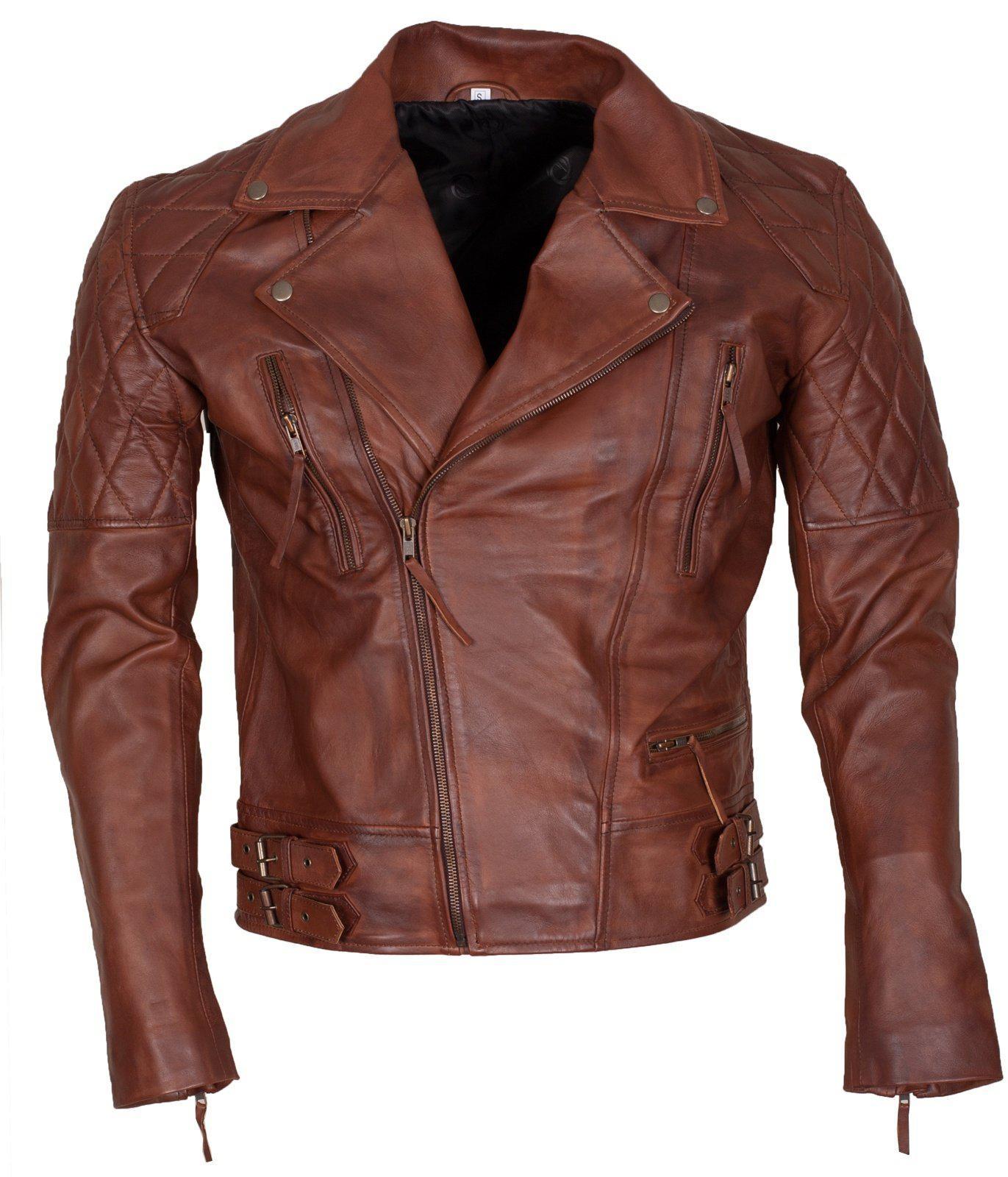 Men's Vintage Brown Leather Jackets for Bikers