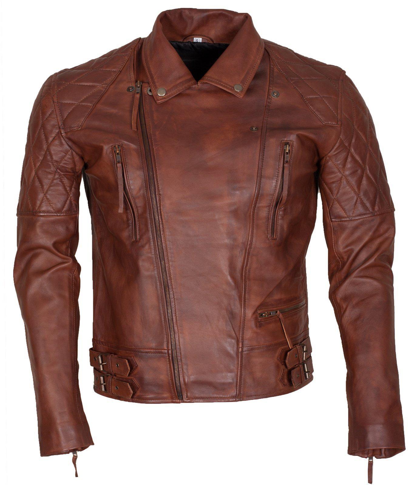 Men's Vintage Brown Leather Jackets for Bikers