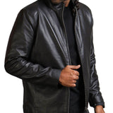 Casual Classic Black Leather Jacket