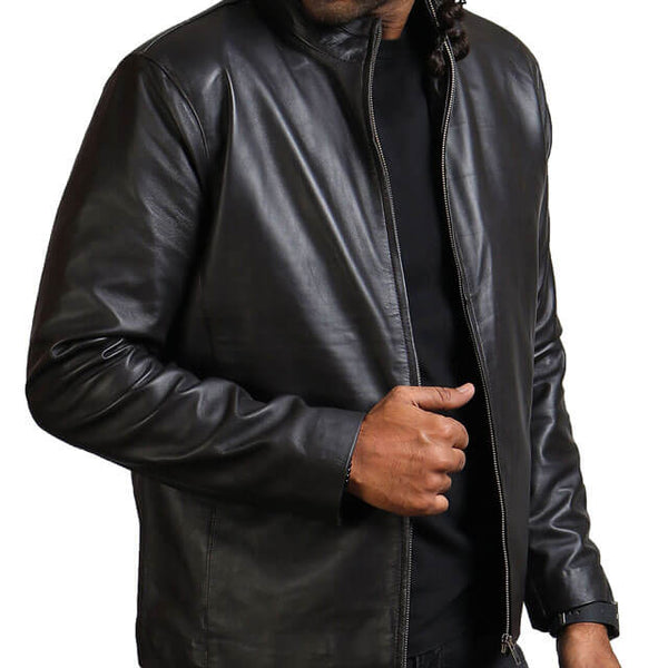 Casual Classic Black Leather Jacket