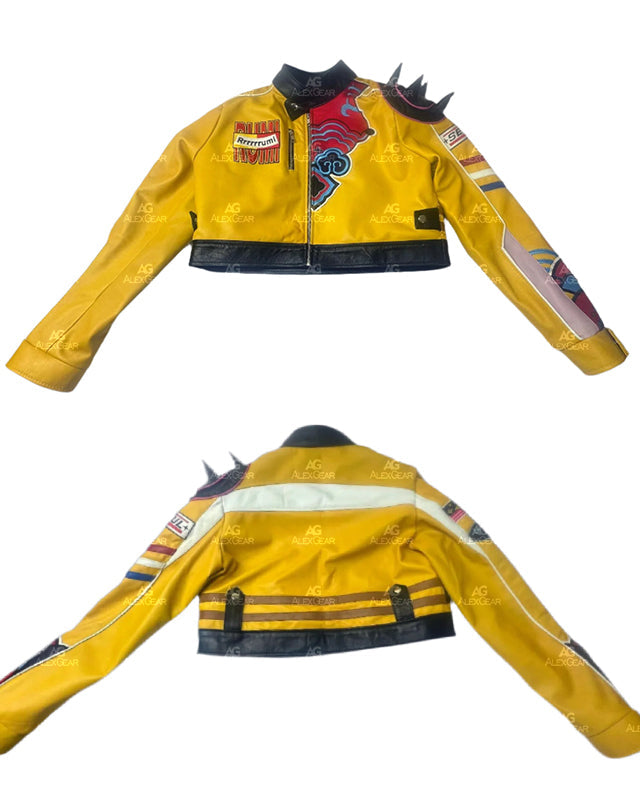 KPop Demon Hunters Rumi Yellow Leather Jacket