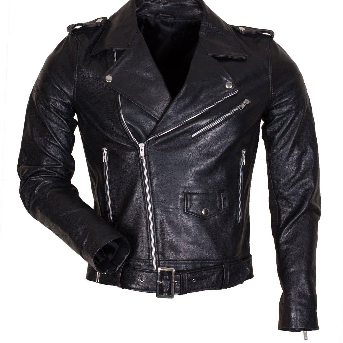 Men's Black Brando Jacket in Genuine Leather