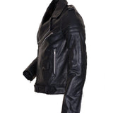 Men's Black Brando Leather Jacket in Faux