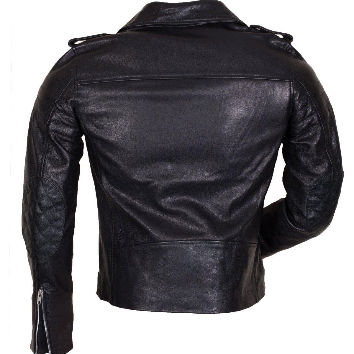 Men's Black Brando Leather Jacket in Faux