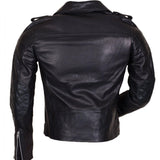 Men's Black Brando Leather Jacket in Faux