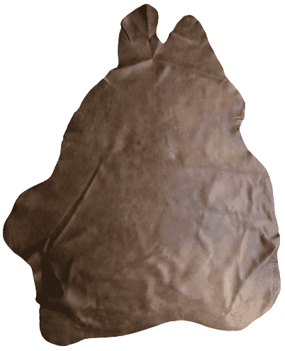 Antique Brown Nappa Sheepskin Leather Hide, showing natural grain laid flat