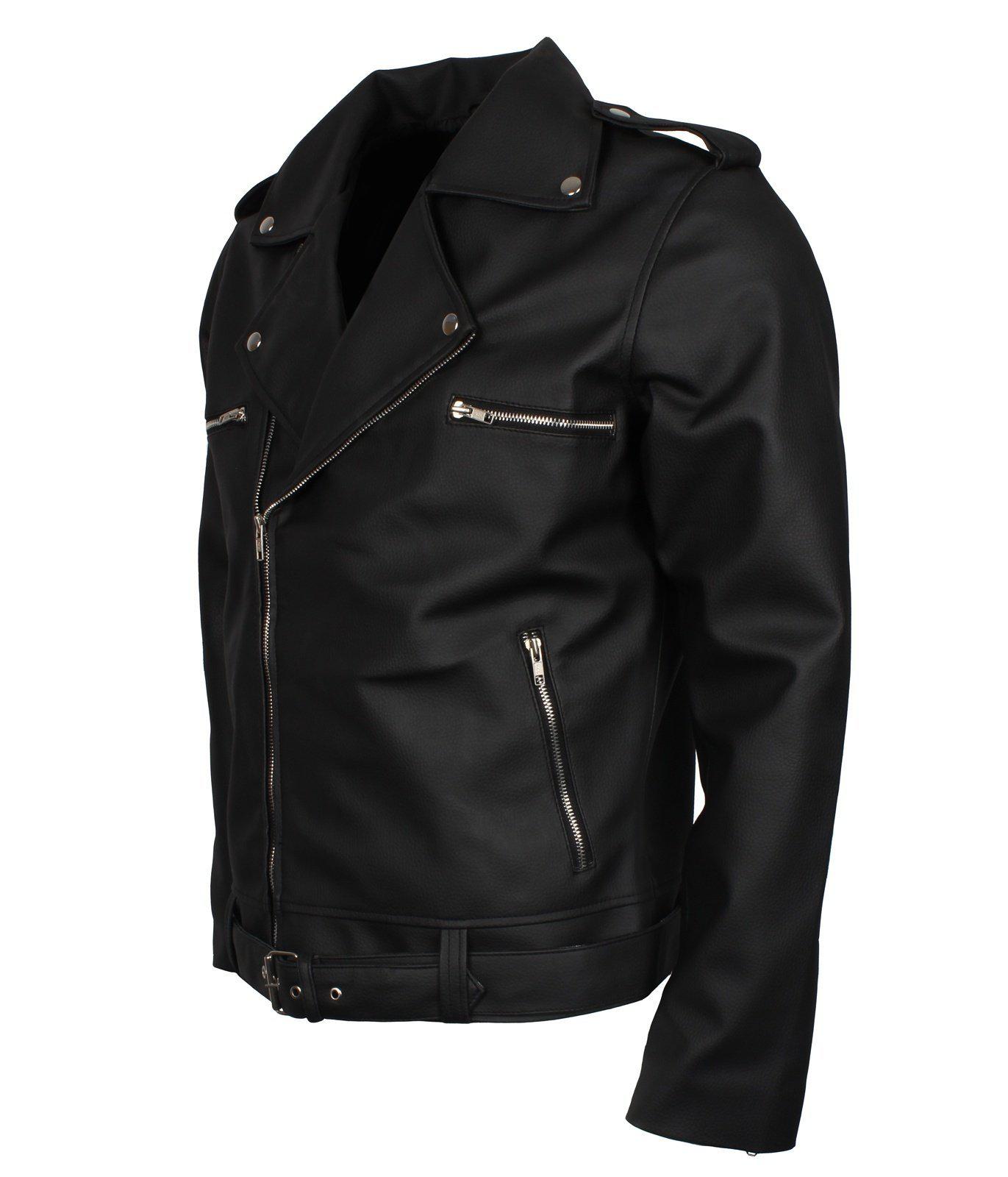 Men's Black Dead Walking Faux Leather Jacket