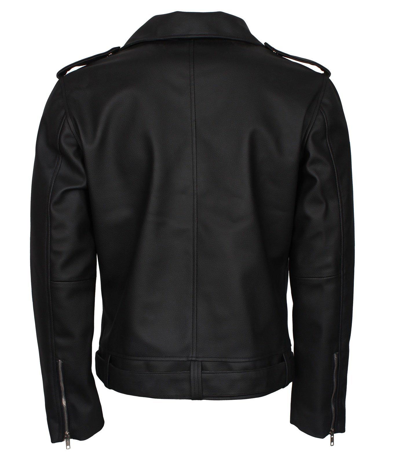 Men's Black Dead Walking Faux Leather Jacket