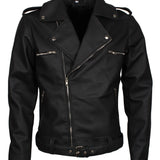 Men's Black Dead Walking Faux Leather Jacket