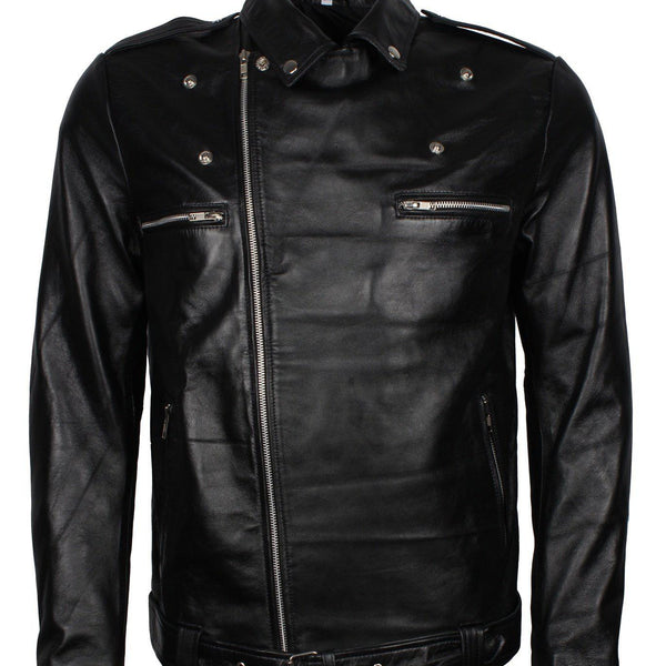 Men's Black Dead Walking Genuine Leather Jacket