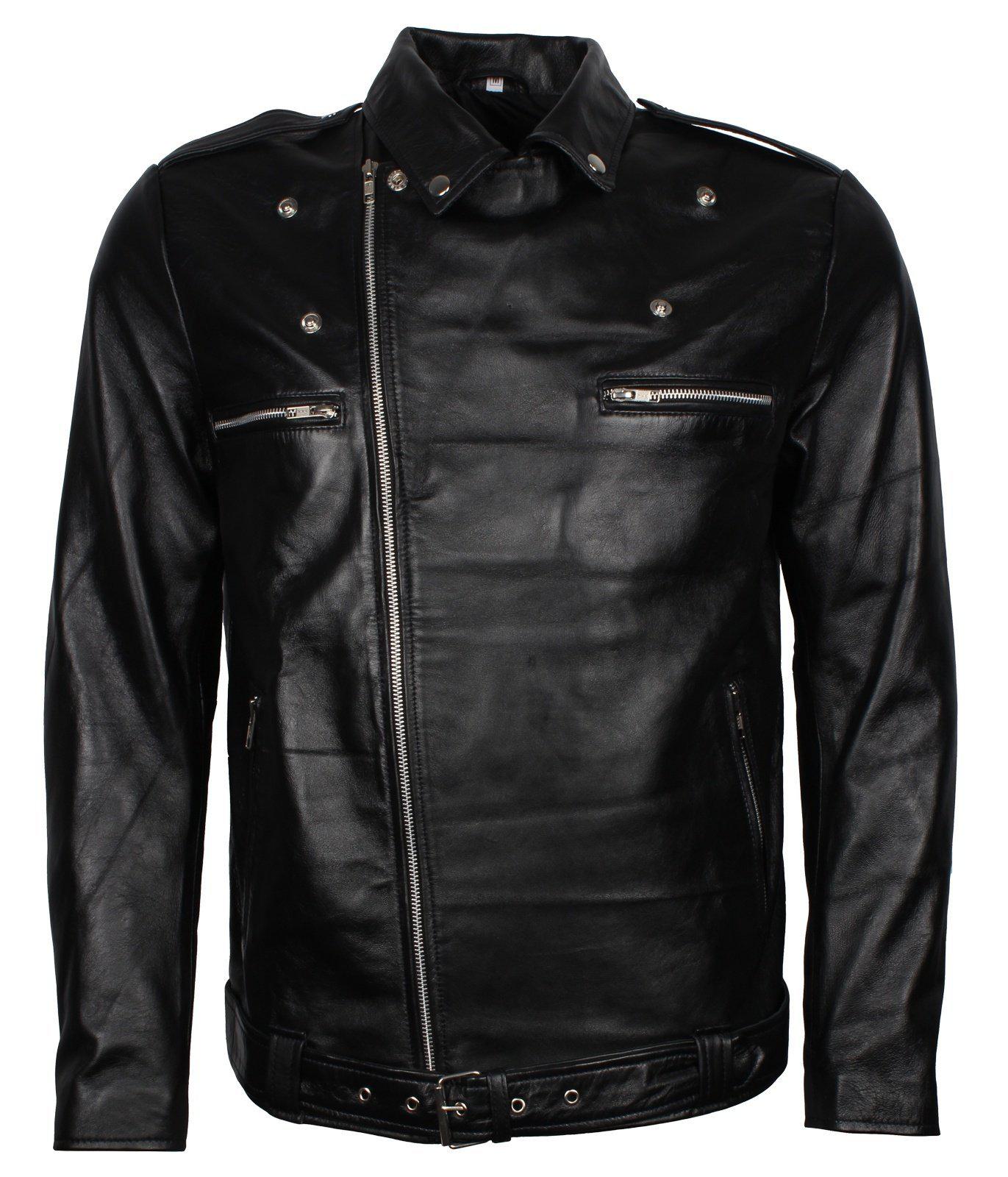 Men's Black Dead Walking Genuine Leather Jacket