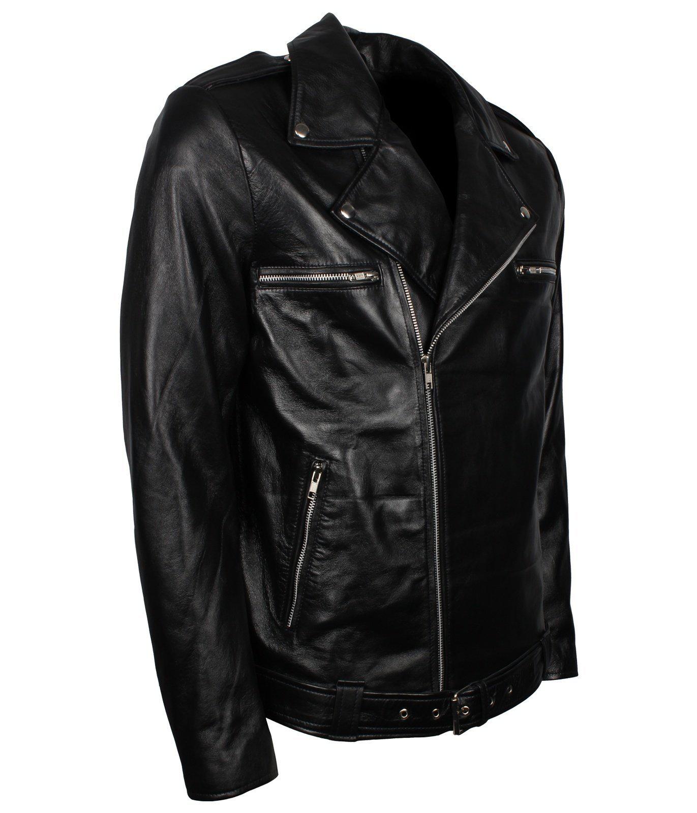 Men's Black Dead Walking Genuine Leather Jacket