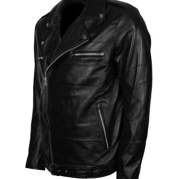 Men's Black Dead Walking Genuine Leather Jacket
