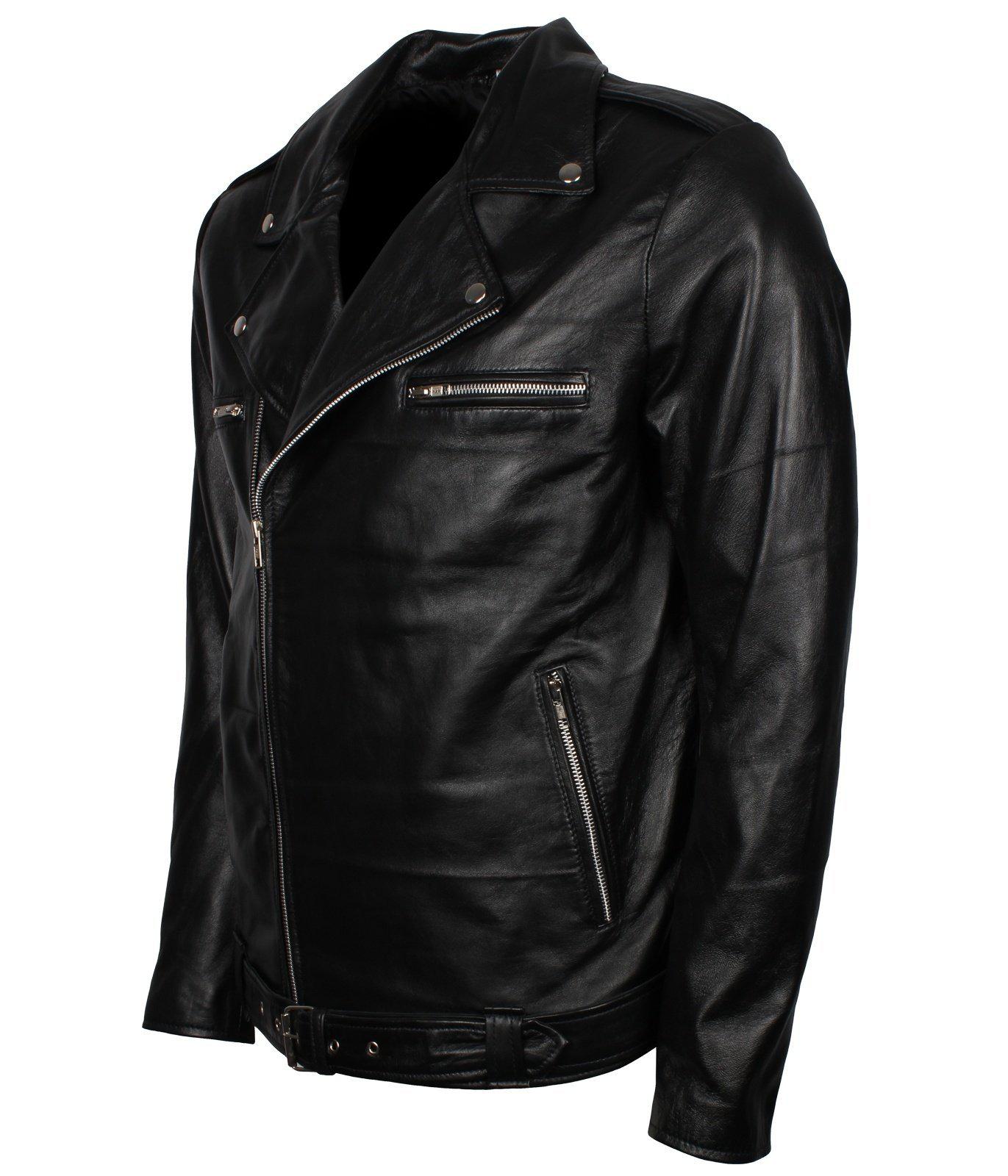 Men's Black Dead Walking Genuine Leather Jacket