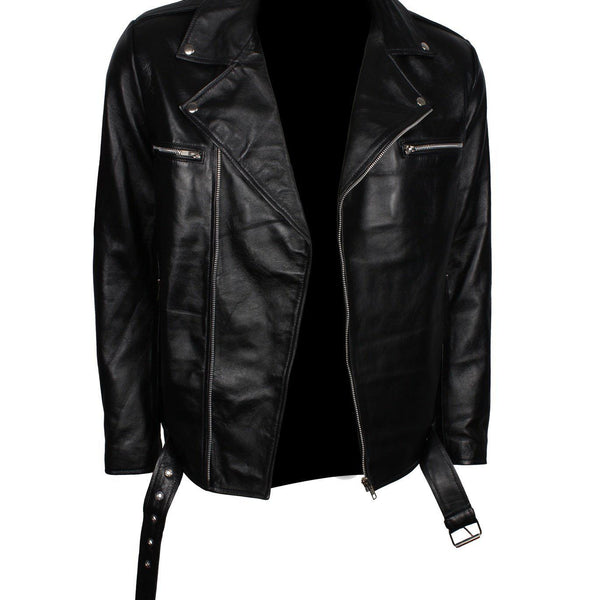 Men's Black Dead Walking Genuine Leather Jacket